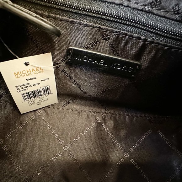 Michael Kors Carine Extra-Small Top Zip Satchel Shoulder Crossbody Bag Black - Picture 11 of 14